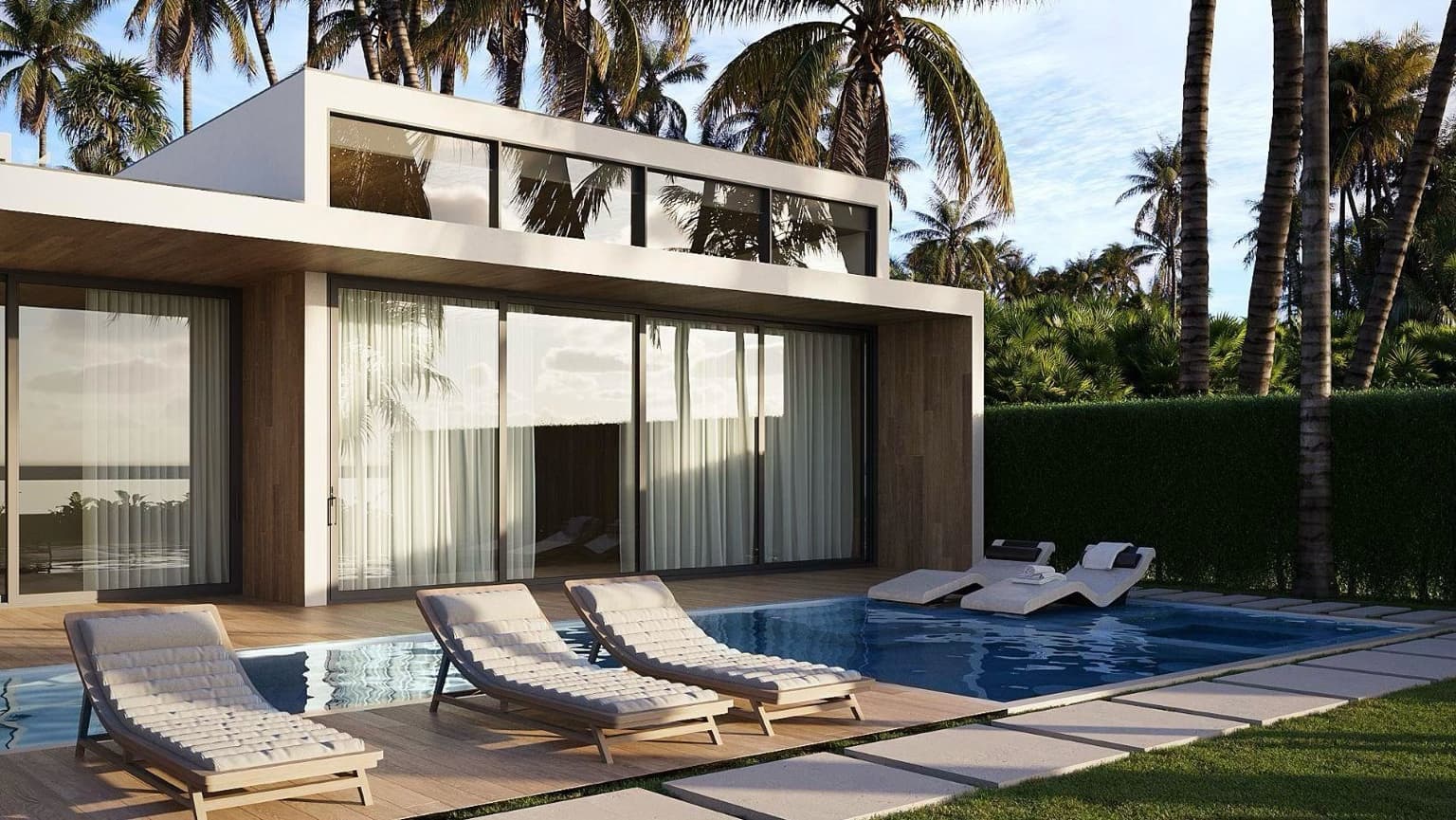 Aerial view of the full Hin Kong Villas complex