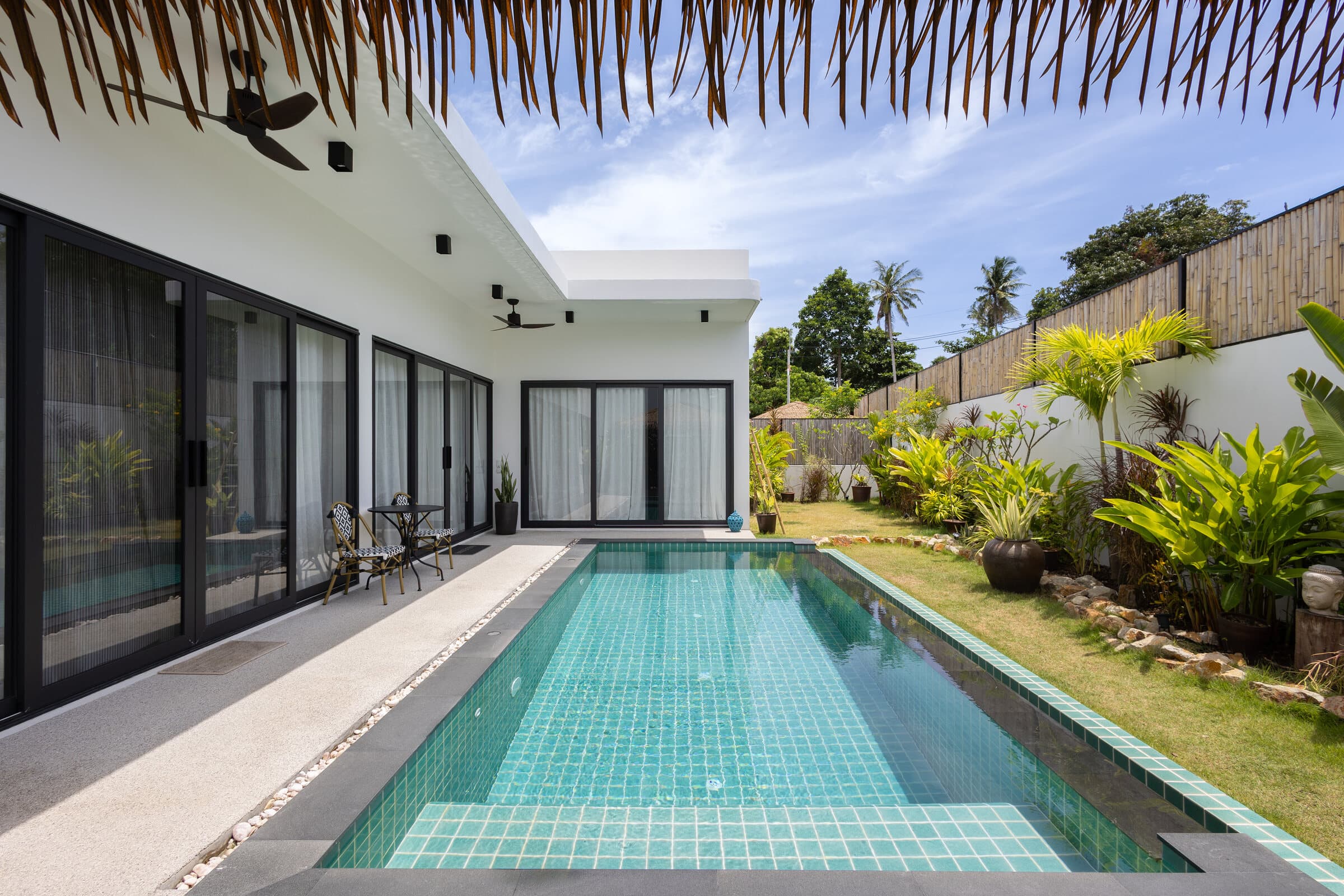 Private pool and thatched sala at the jungle edge — Barefoot Villas by Satori, Srithanu